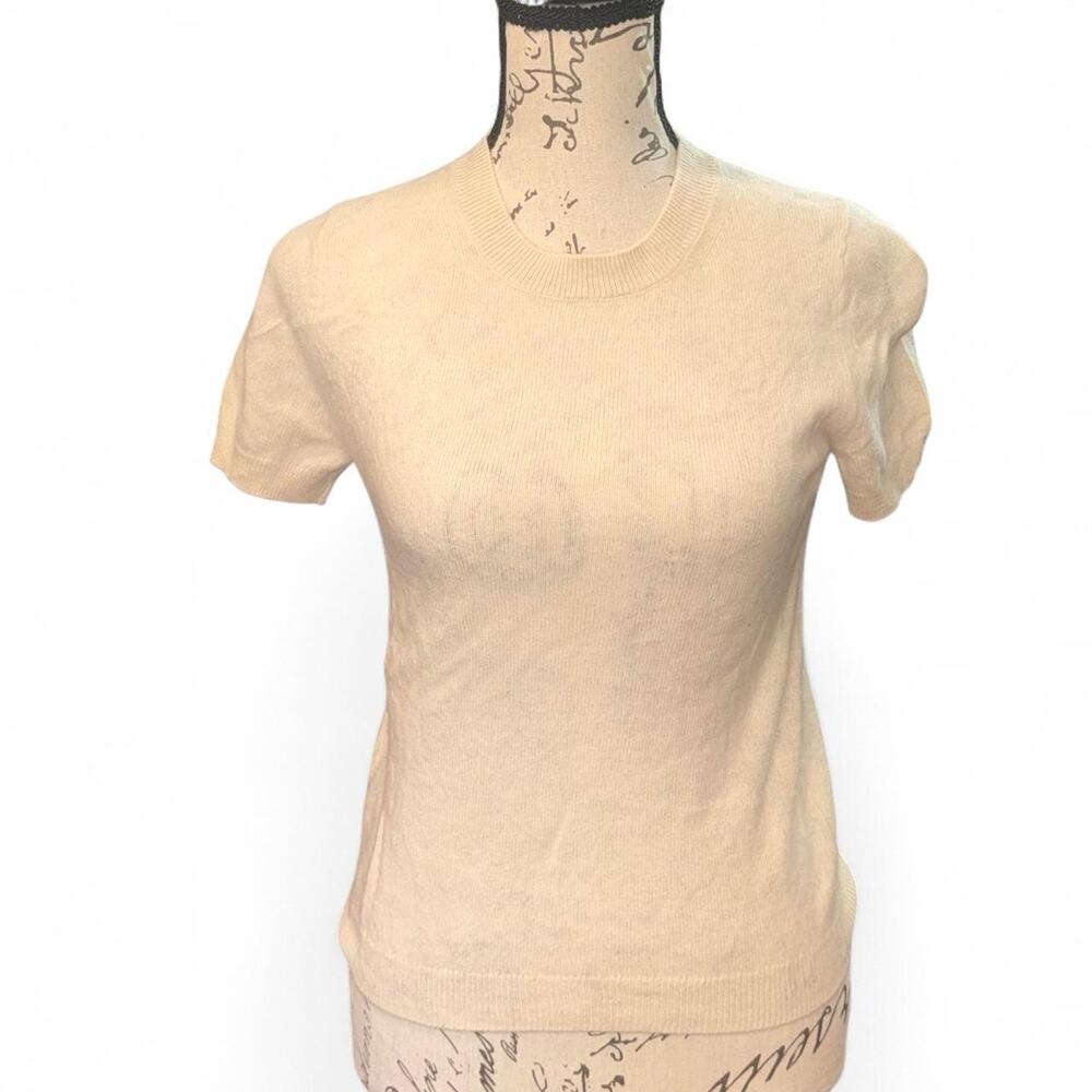 Quince Ivory Mongolian Cashmere Short Sleeve Tee Cream Old Money Minimalist S